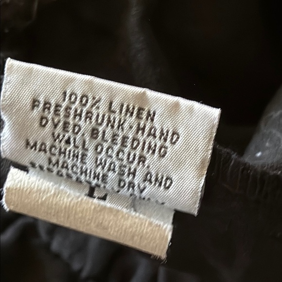 CP Shades L Black Linen Pants pull on with pockets elastic waist great condition - Picture 5 of 6